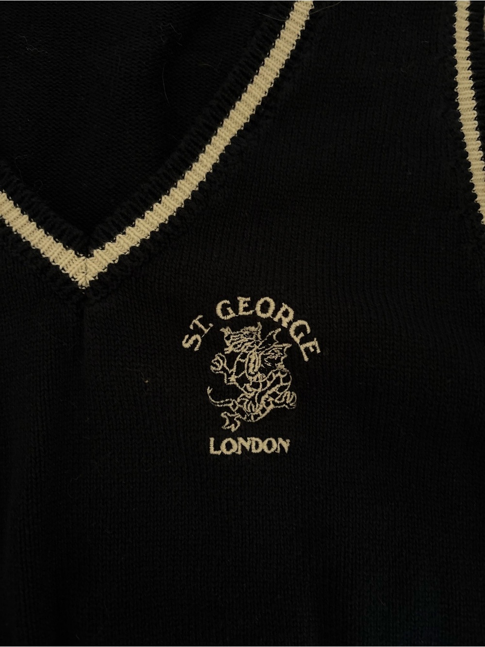 Brandy Melville V-Neck Sweater Vest - Embroidered Crest